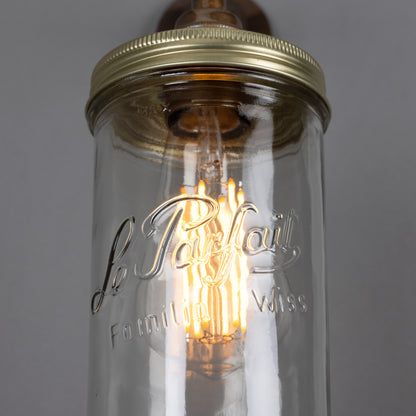 Vintage Jam Jar Glass Wall Light