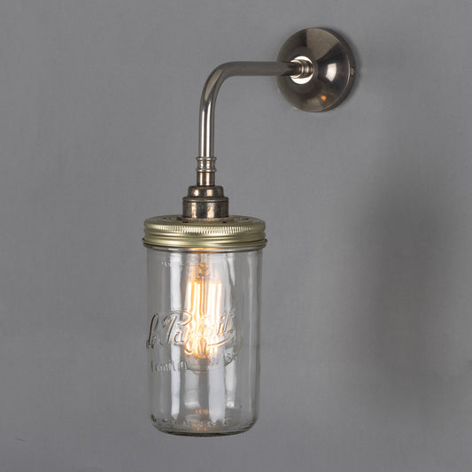Vintage Jam Jar Glass Wall Light