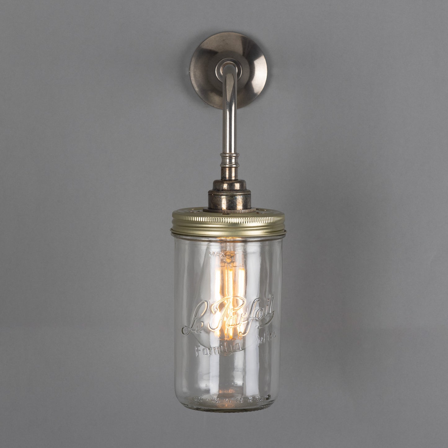 Vintage Jam Jar Glass Wall Light