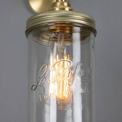 Vintage Jam Jar Glass Wall Light