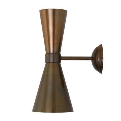 Amias Mid-Century Double Brass Cone Wall Light