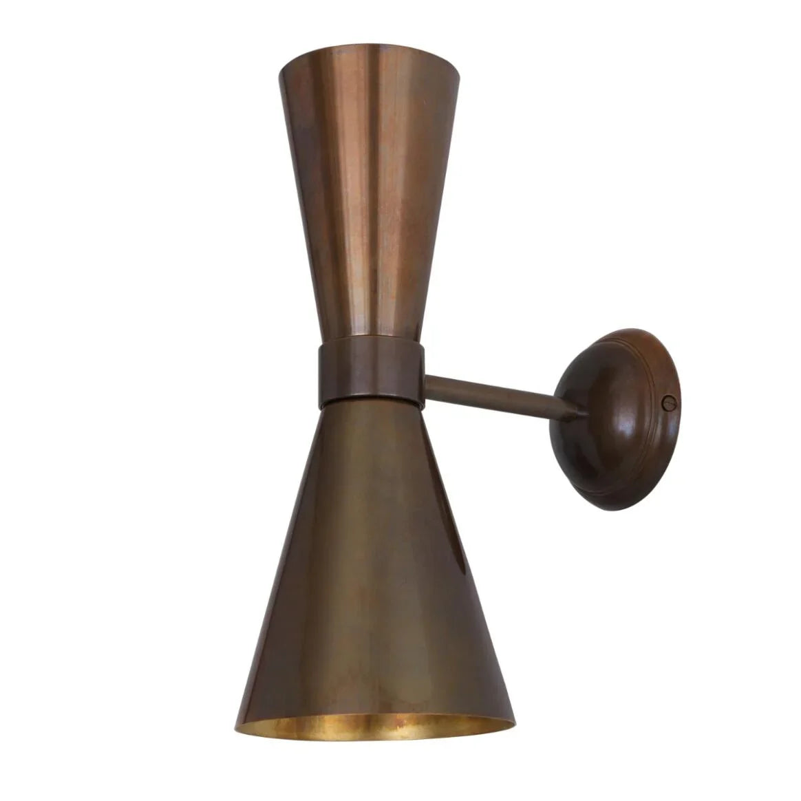 Amias Mid-Century Double Brass Cone Wall Light