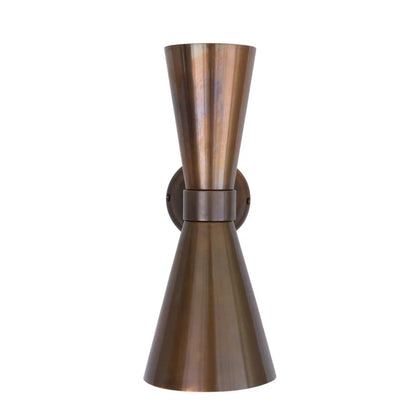 Amias Mid-Century Double Brass Cone Wall Light