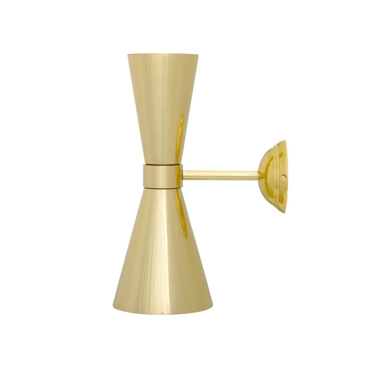 Amias Mid-Century Double Brass Cone Wall Light