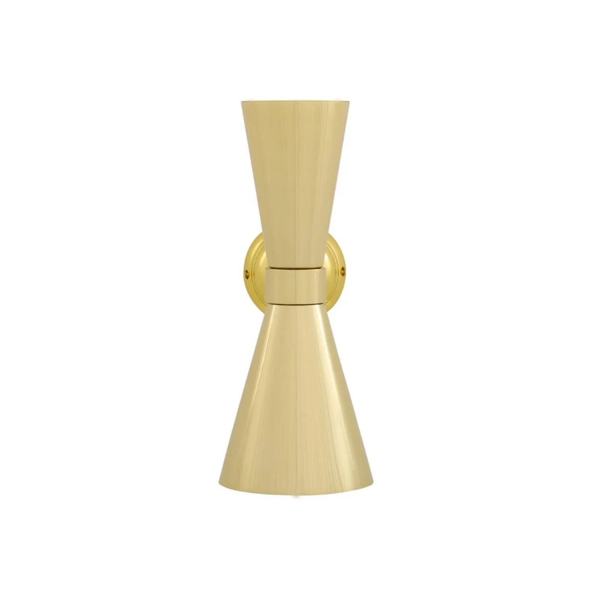 Amias Mid-Century Double Brass Cone Wall Light