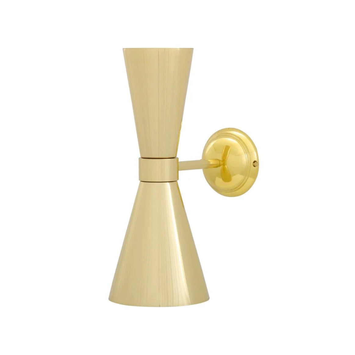 Amias Mid-Century Double Brass Cone Wall Light