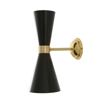 Cairo Mid-Century Double Cone Brass Wall Light