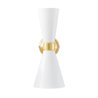 Cairo Mid-Century Double Cone Brass Wall Light