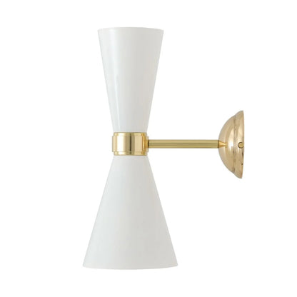 Cairo Mid-Century Double Cone Brass Wall Light