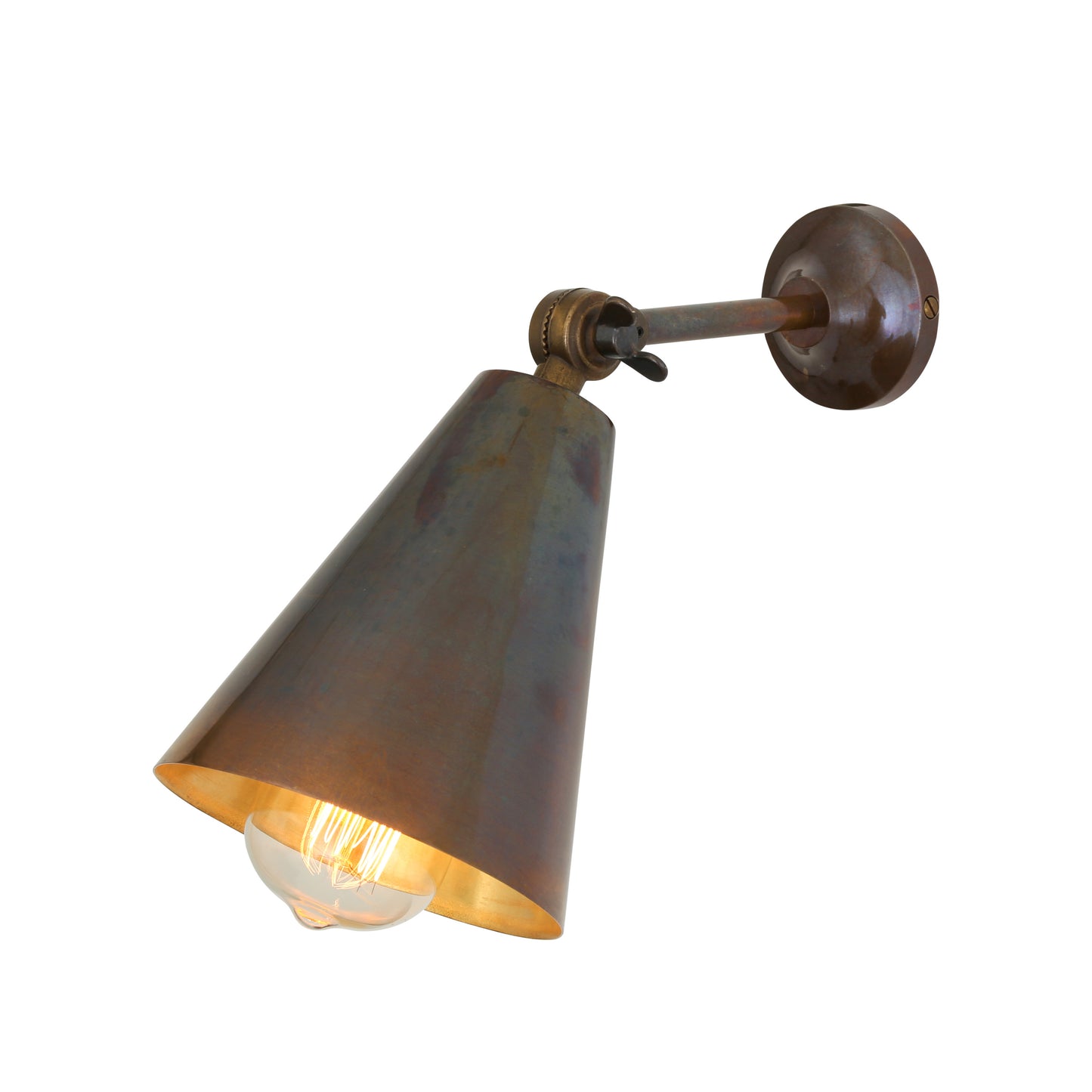 Moya Adjustable Brass Cone Wall Light