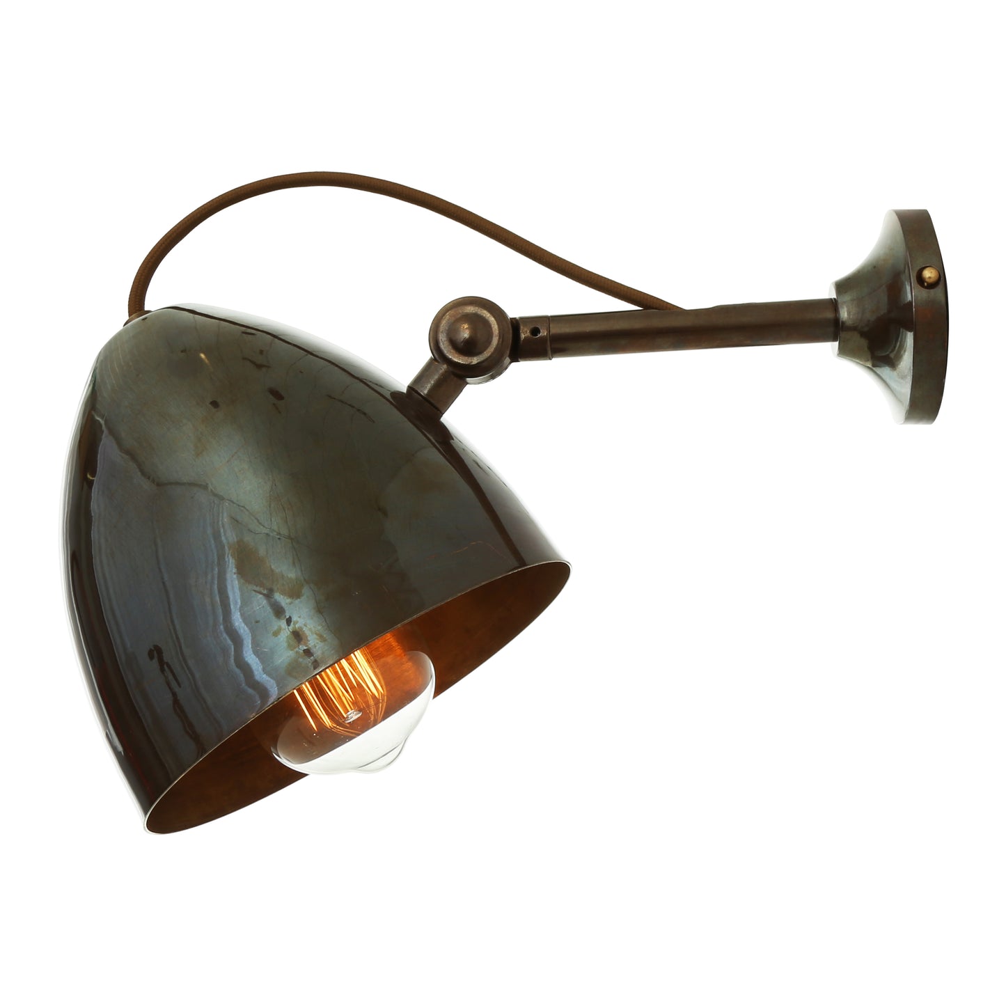 Quito Adjustable Brass Cone Wall Light