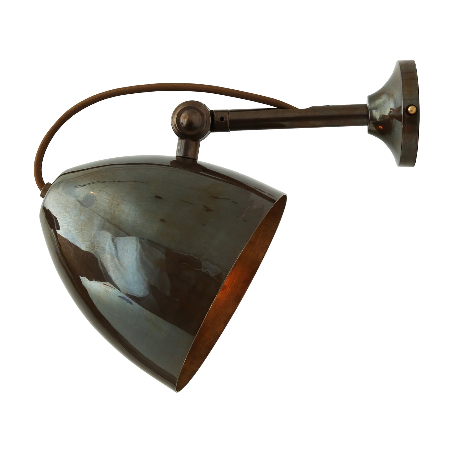 Quito Adjustable Brass Cone Wall Light