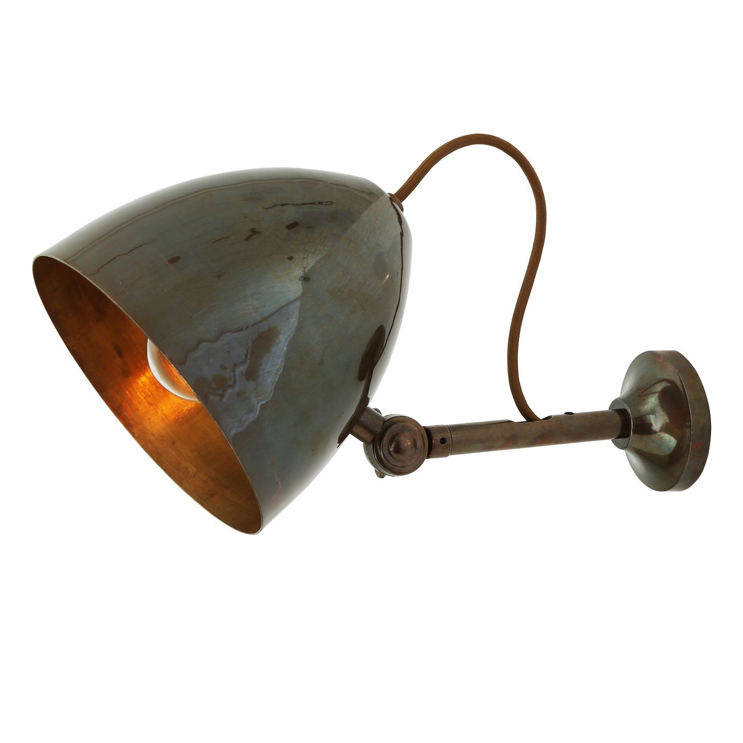 Quito Adjustable Brass Cone Wall Light