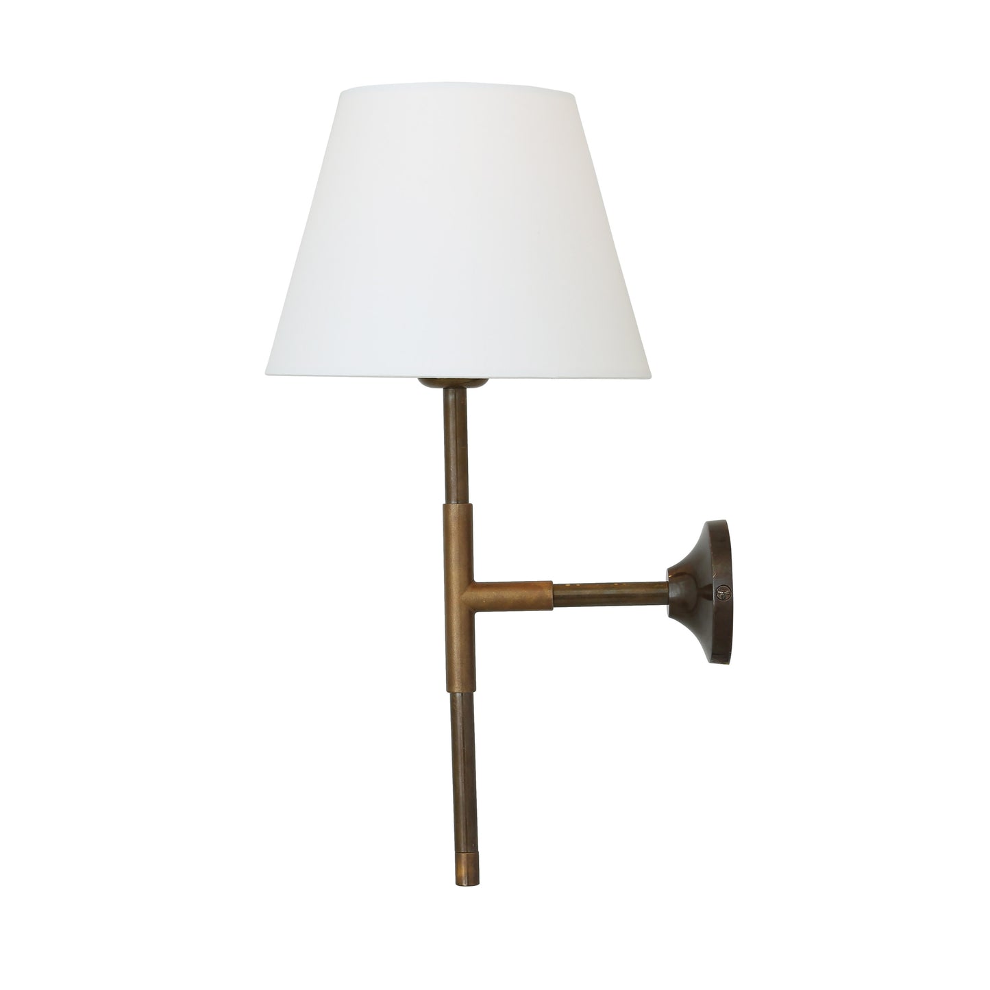 Tenby Modern Brass Wall Light with Empire Fabric Shade