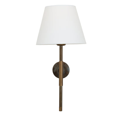Tenby Modern Brass Wall Light with Empire Fabric Shade