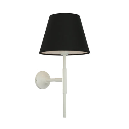 Tenby Modern Brass Wall Light with Empire Fabric Shade