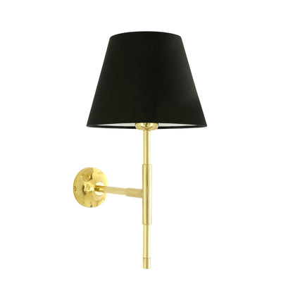 Tenby Modern Brass Wall Light with Empire Fabric Shade