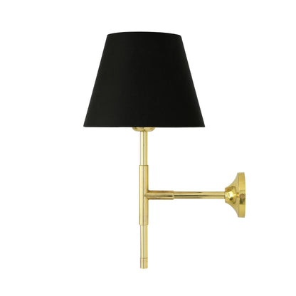 Tenby Modern Brass Wall Light with Empire Fabric Shade