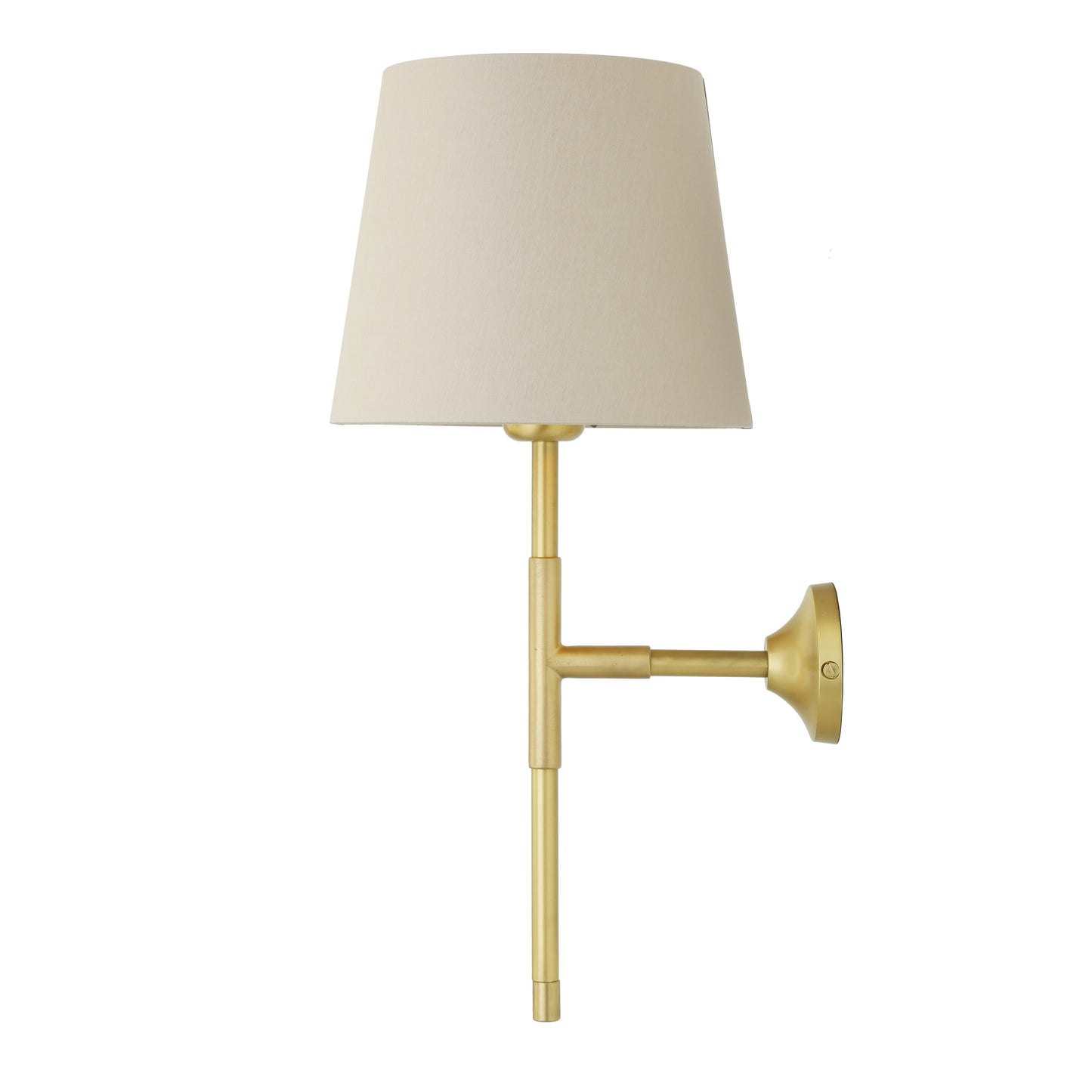 Tenby Modern Brass Wall Light with Empire Fabric Shade