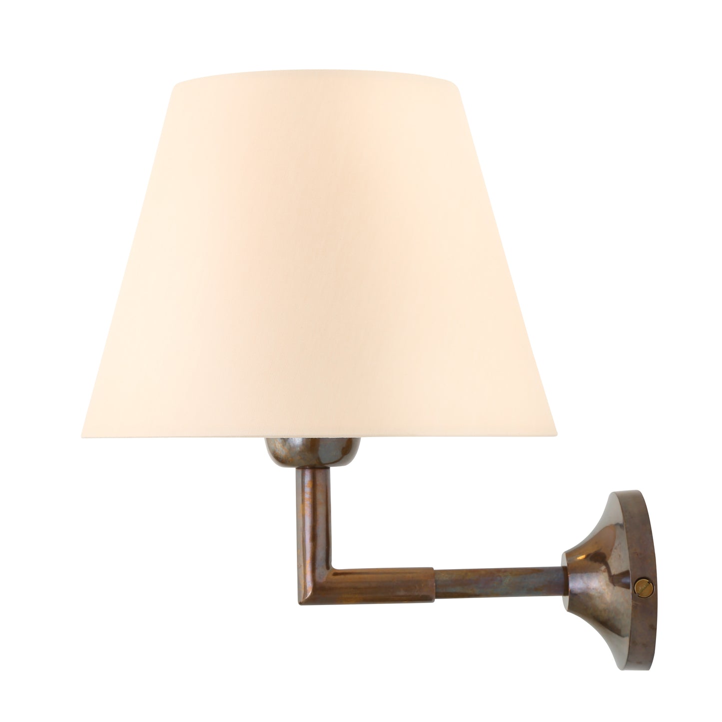 Kilkee Modern Brass Wall Light with Empire Fabric Shade