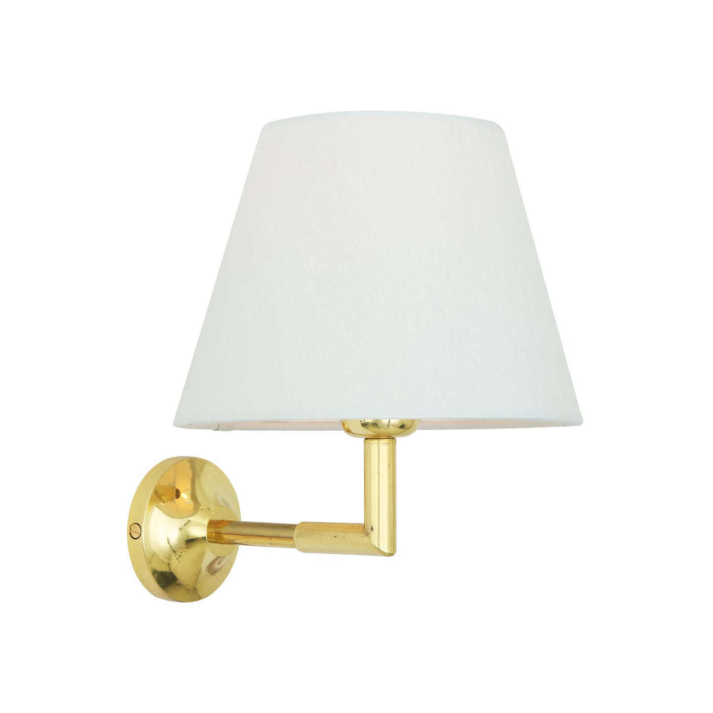 Kilkee Modern Brass Wall Light with Empire Fabric Shade