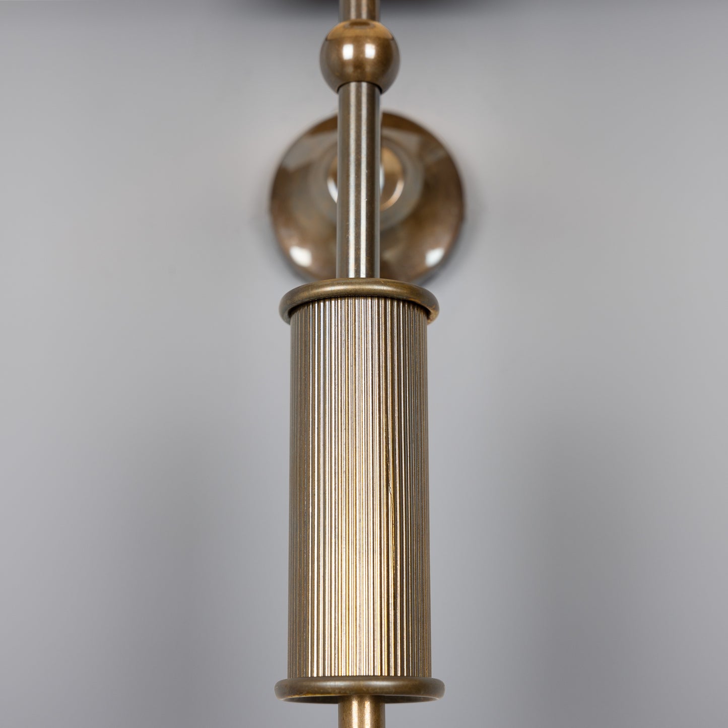 Gorey Contemporary Brass Wall Light with Drum Fabric Shade