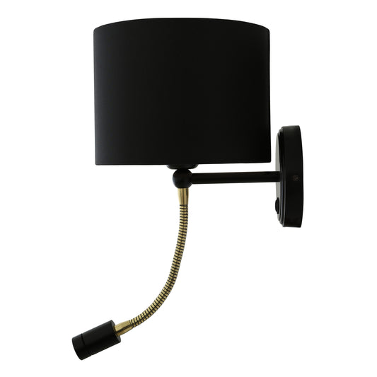 Longford Brass Wall Light with Flexible Arm and Reading Spotlight