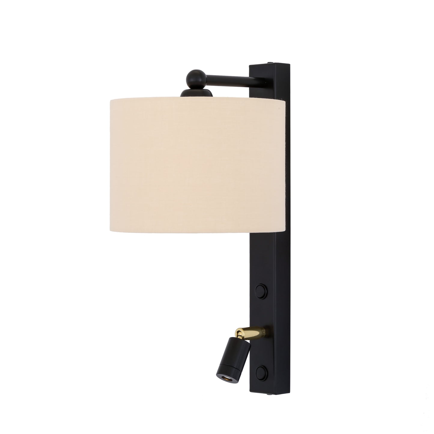 Khumo Wall Lightwith Fabric Shade and Adjustable Reading Light