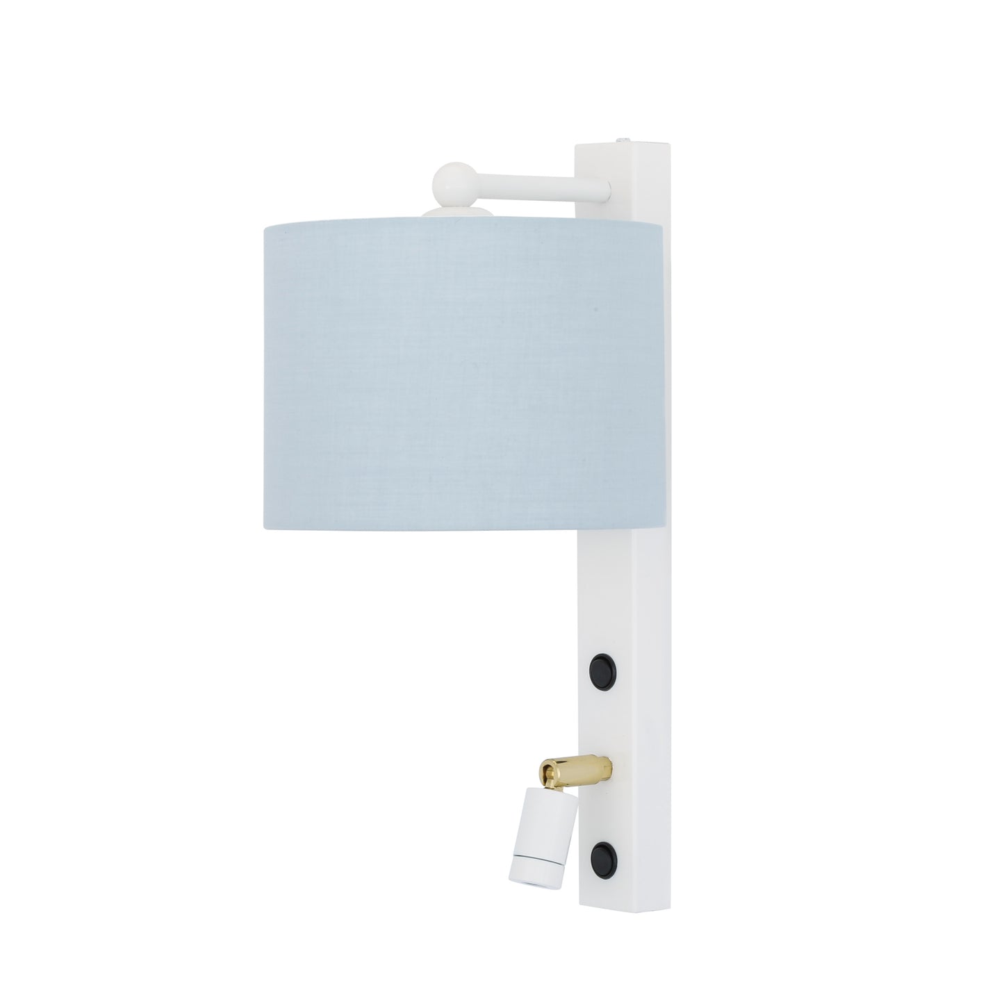 Khumo Wall Lightwith Fabric Shade and Adjustable Reading Light