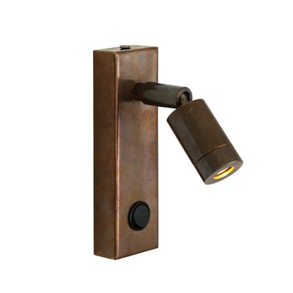 Sampio Adjustable Brass Wall Spotight with Switch