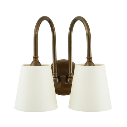 Uppsala Two Arm Contemporary Wall Light with Fabric Shades