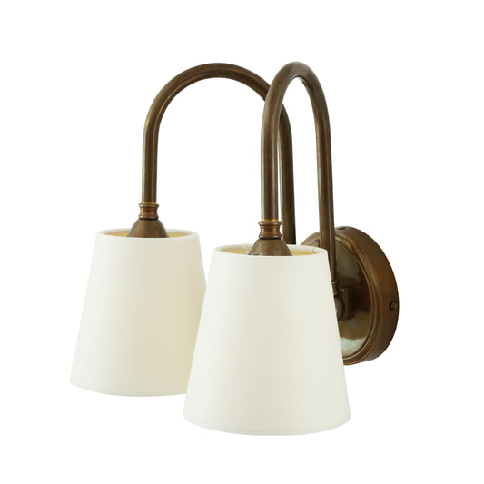 Uppsala Two Arm Contemporary Wall Light with Fabric Shades