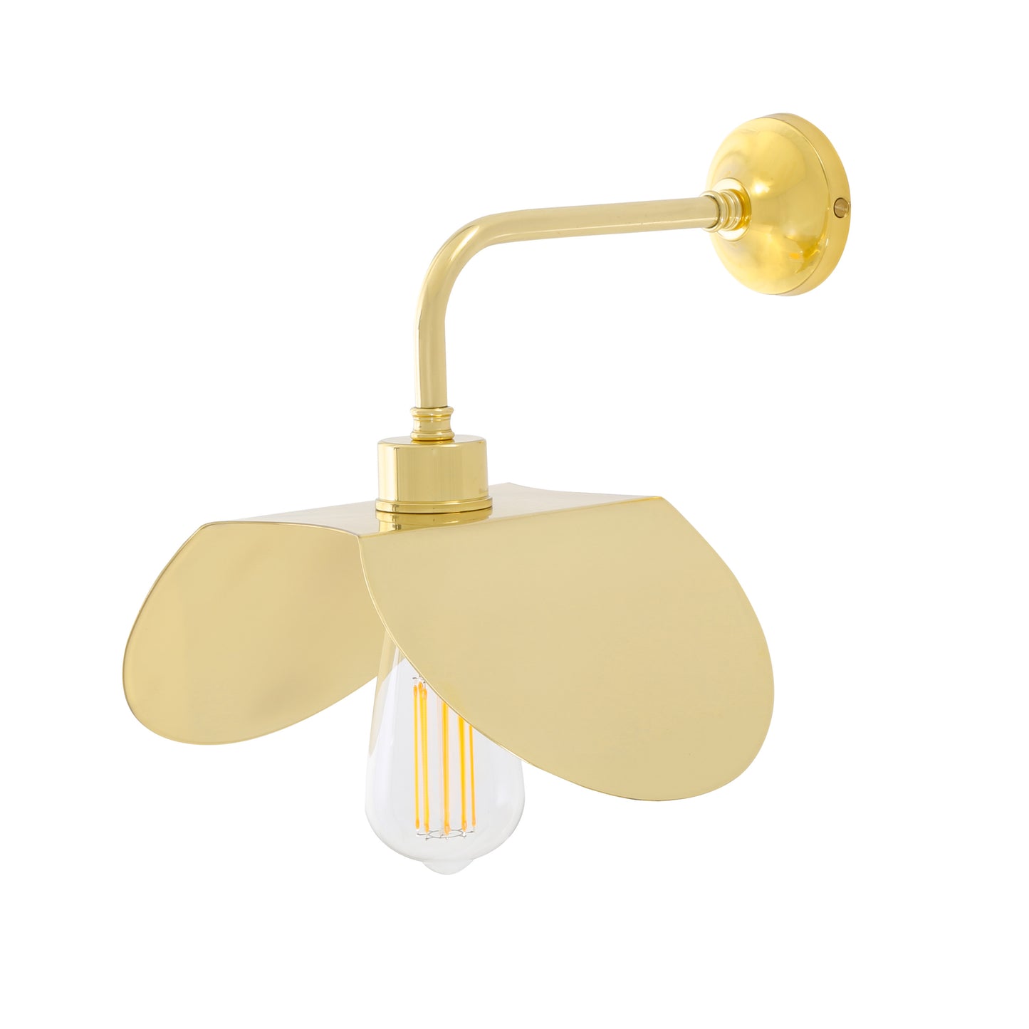 Dodoma Modern Wall Light with Angled Brass Shade