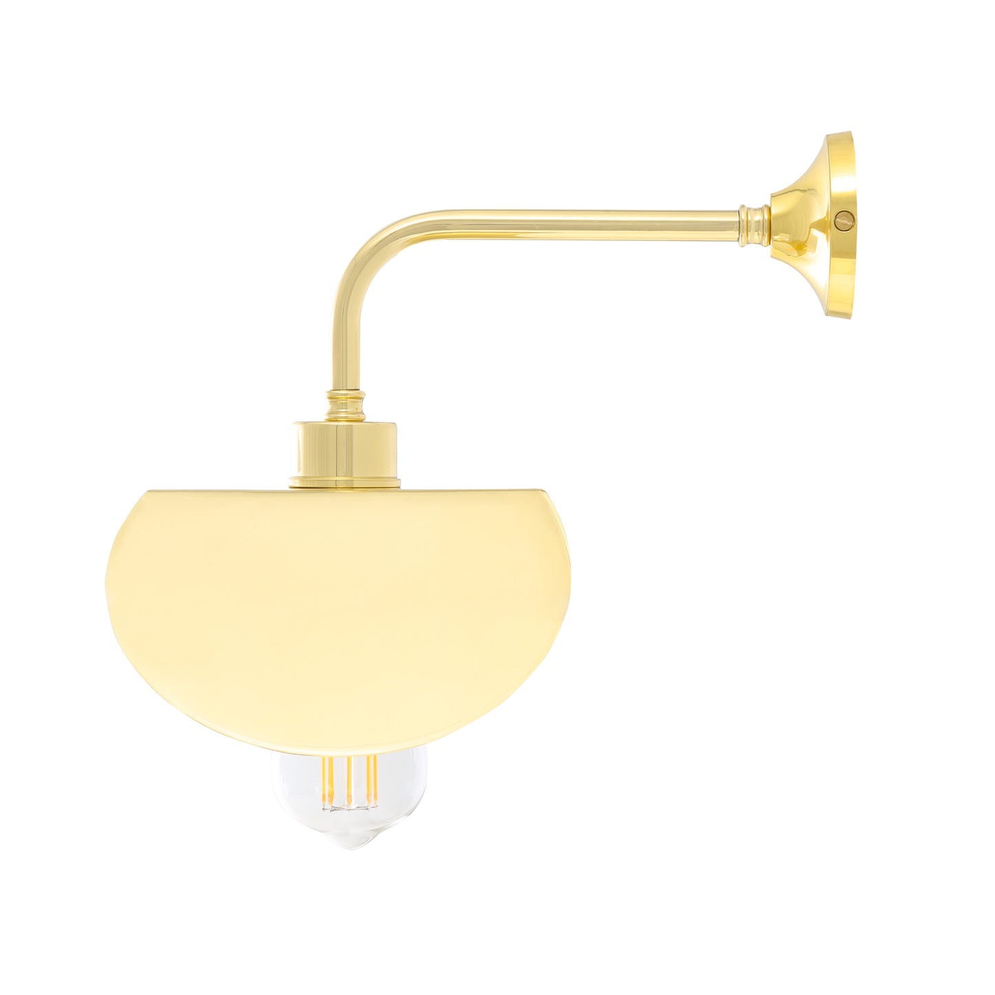 Dodoma Modern Wall Light with Angled Brass Shade