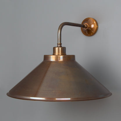 Rio Vintage Wall Light with Brass Cone Shade