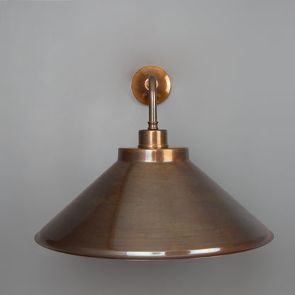 Rio Vintage Wall Light with Brass Cone Shade