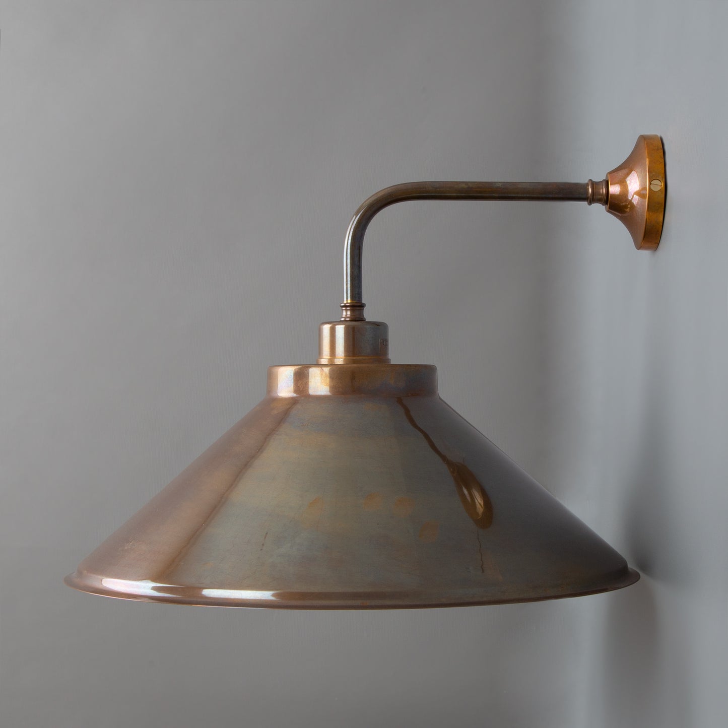 Rio Vintage Wall Light with Brass Cone Shade