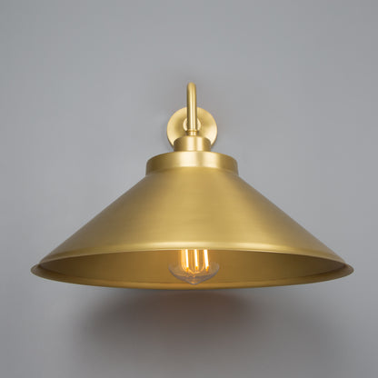 Rio Vintage Wall Light with Brass Cone Shade