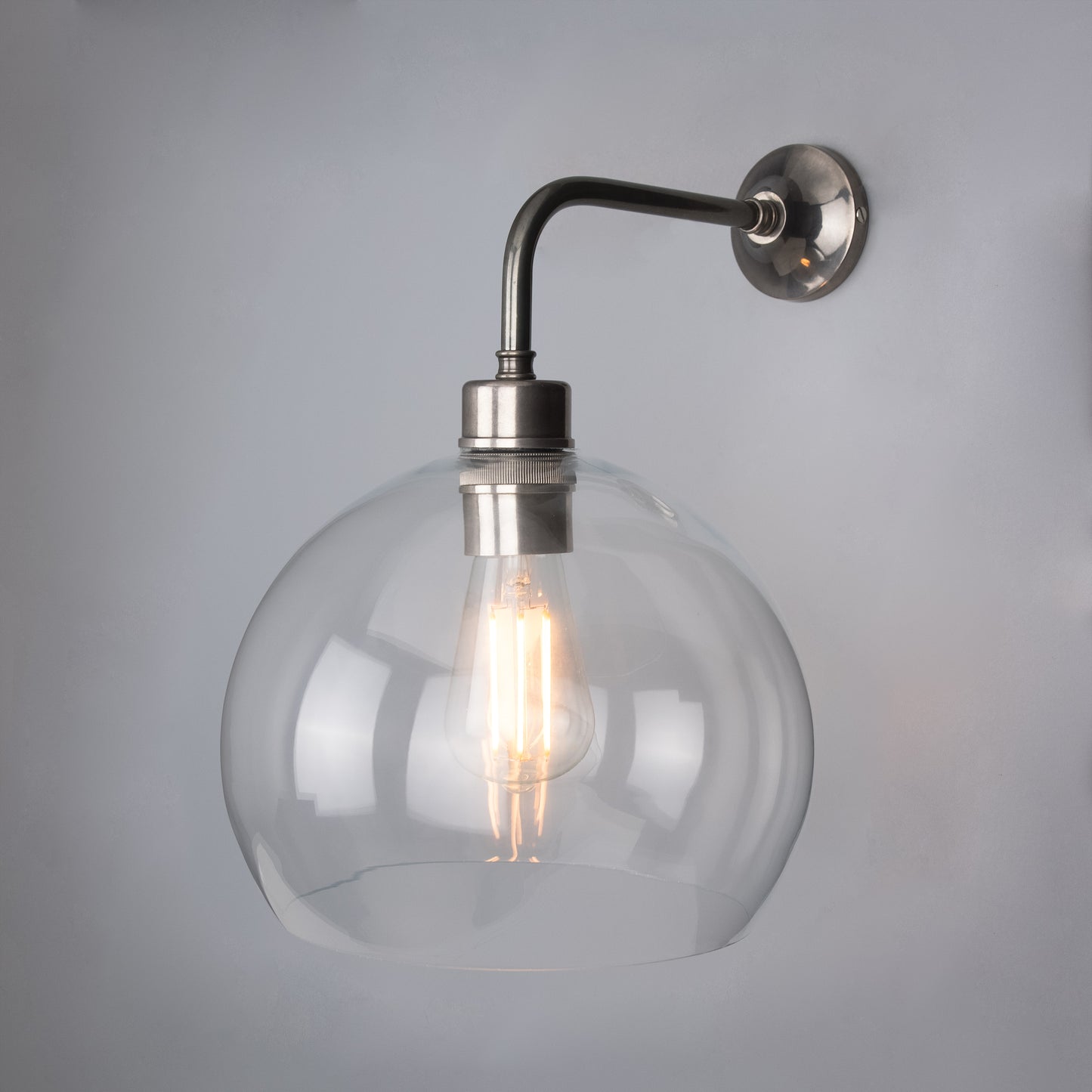 Eden Clear Open Glass Globe Wall Light