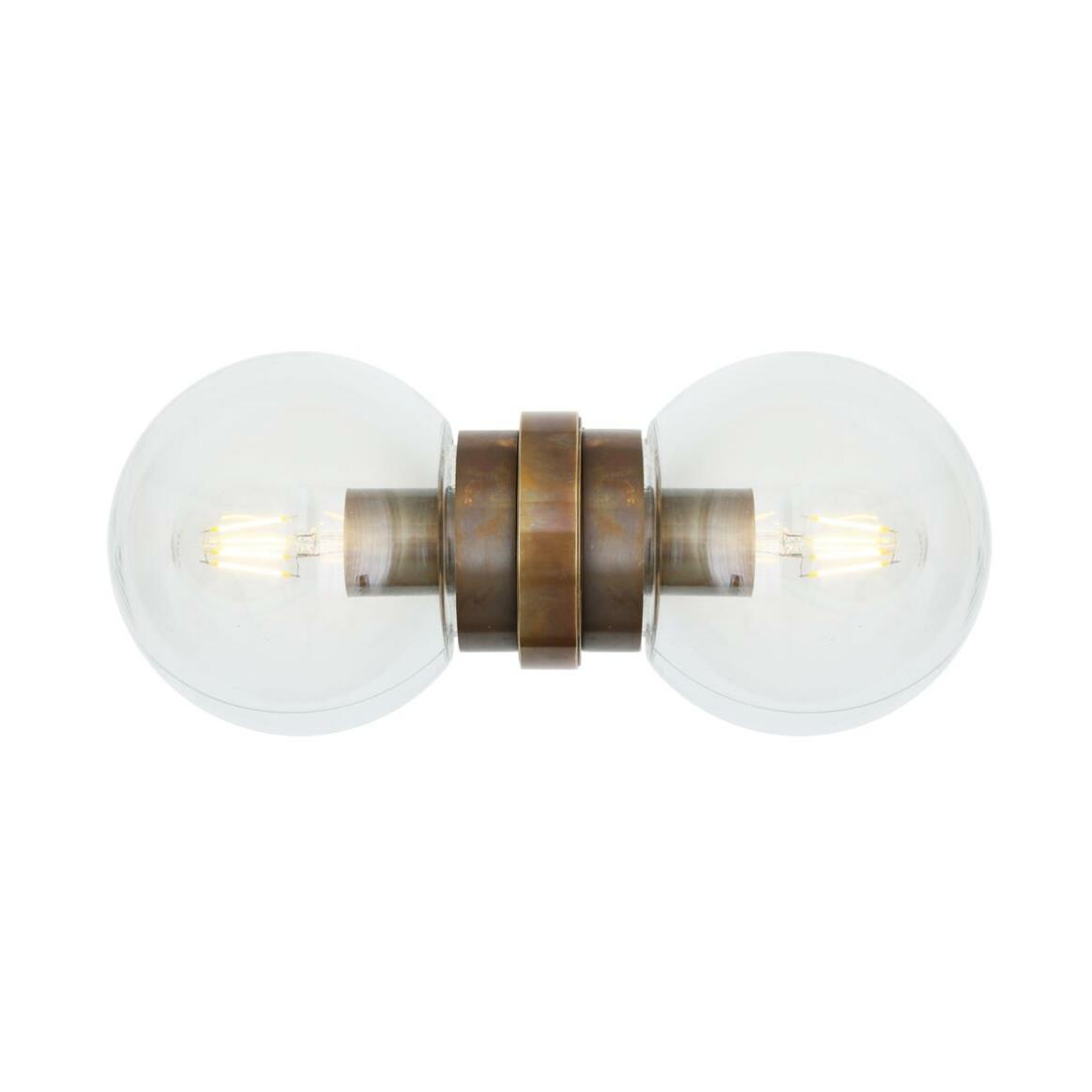 Eske Double Glass Globe Wall Light