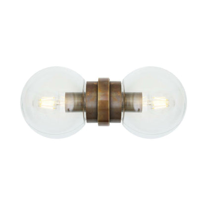 Eske Double Glass Globe Wall Light