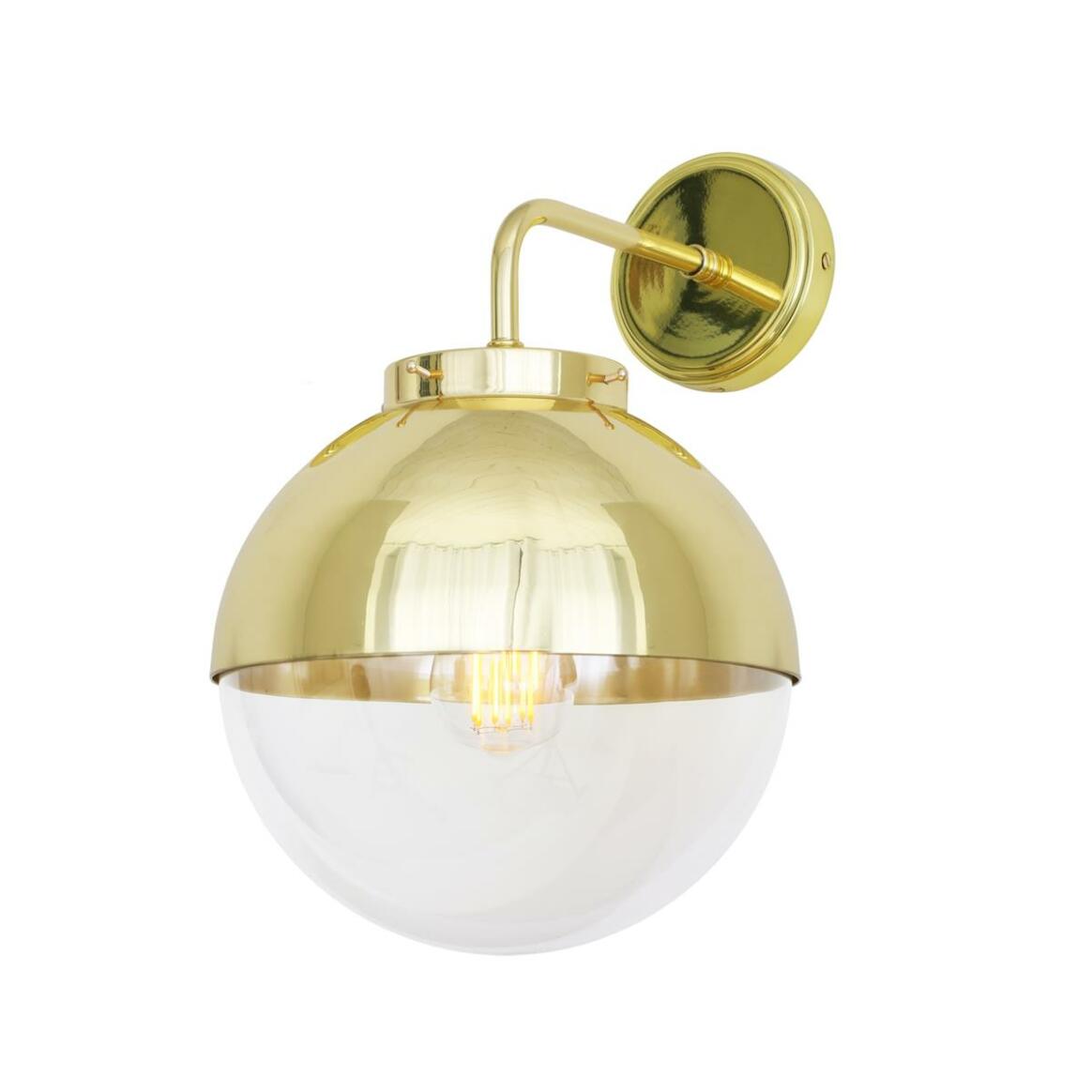 Florence Brass and Glass Globe Wall Light