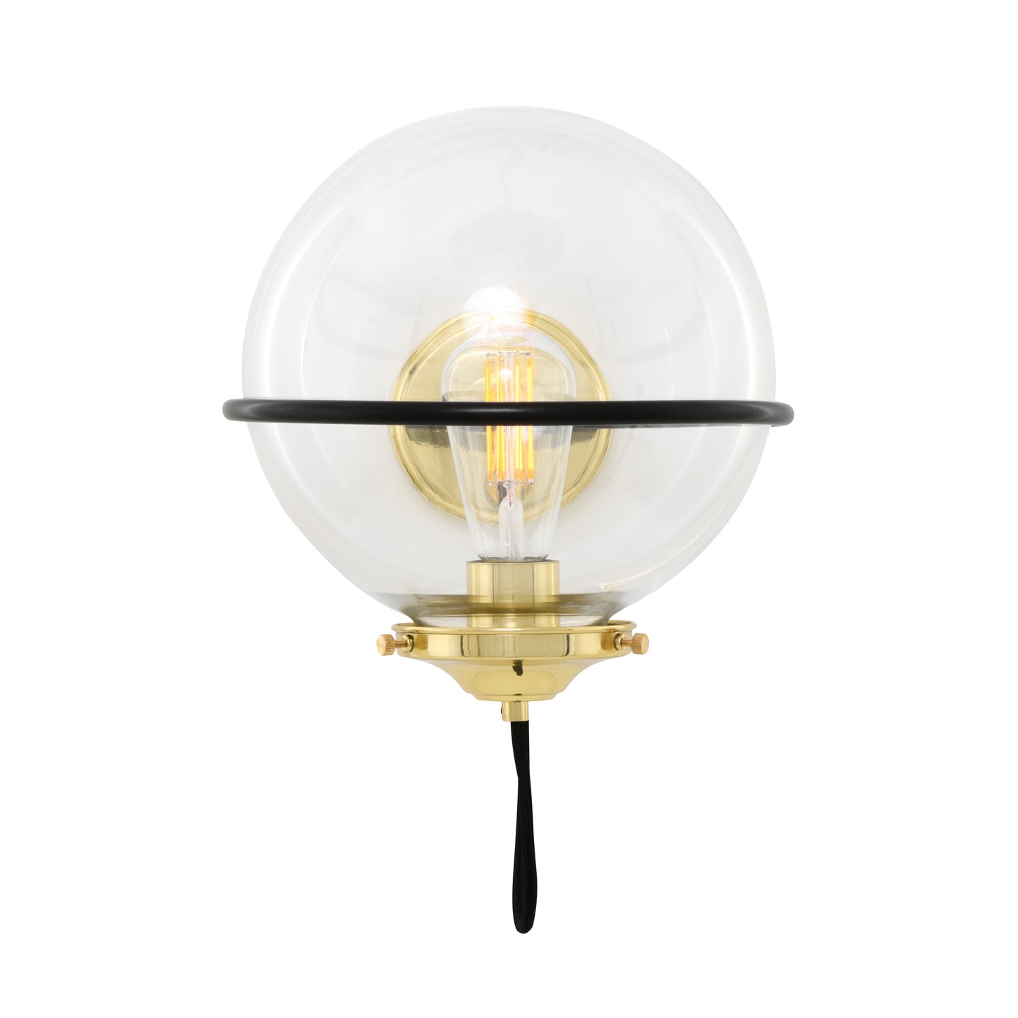 Oranmore Glass Globe Wall Light in Circular Steel Ring