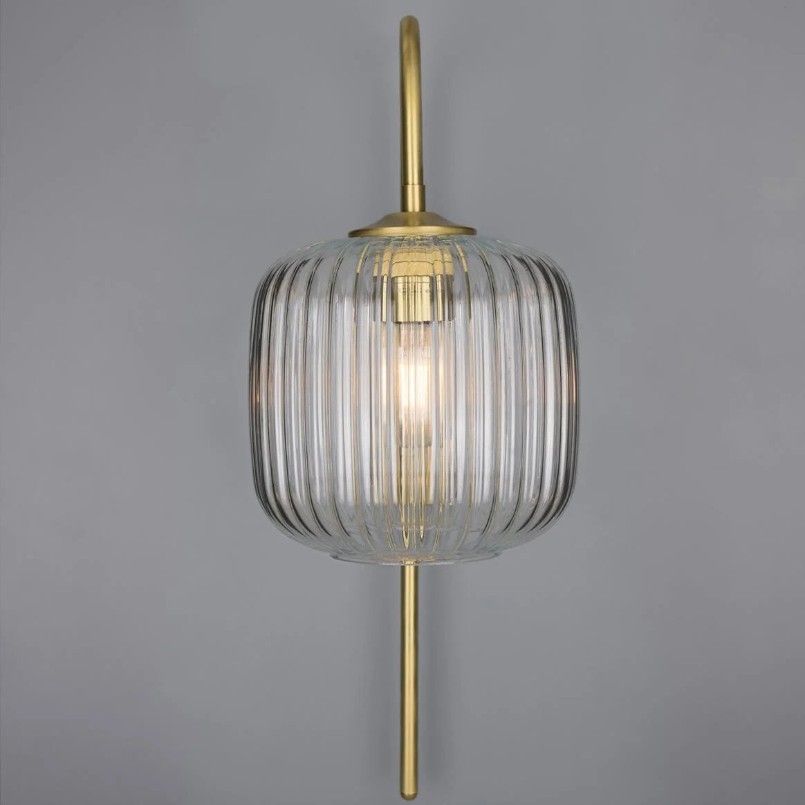 Astoria Reeded Glass and Brass Wall Light