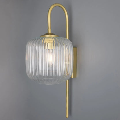 Astoria Reeded Glass and Brass Wall Light