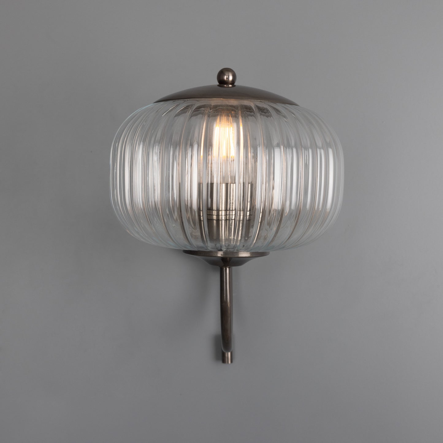 Nehir Reeded Glass Wall Light with Pull Switch