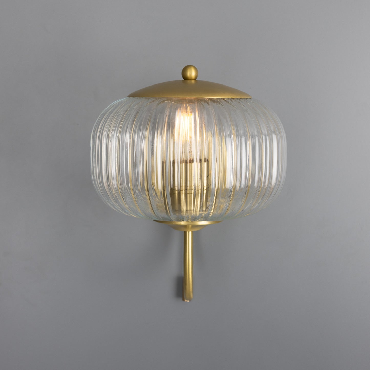 Nehir Reeded Glass Wall Light with Pull Switch