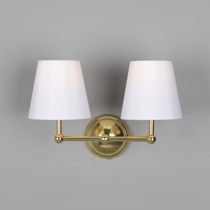 Busan Double Wall Light with Fabric Shades