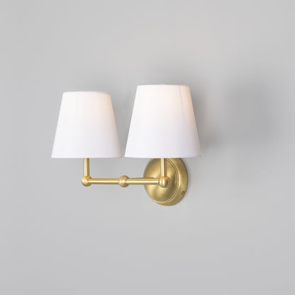 Busan Double Wall Light with Fabric Shades