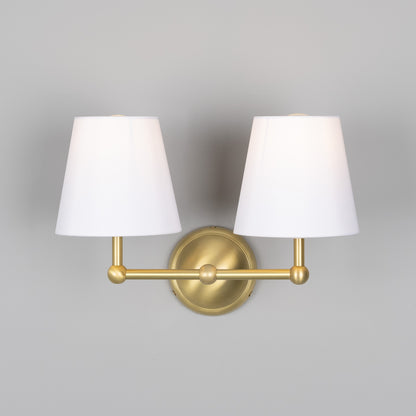 Busan Double Wall Light with Fabric Shades